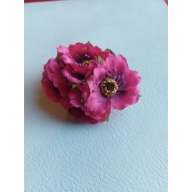 Букетики "Маки" на веточке (6 шт) цв. розово-сиреневый, цена за пучок